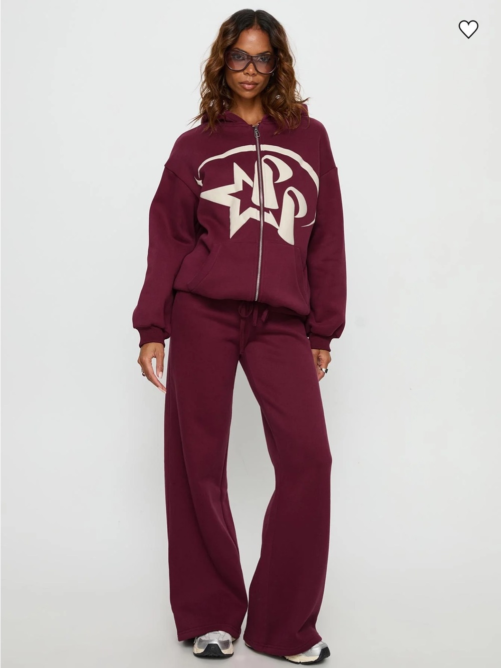 SET - princess polly star girl sweatpants & zip up hoodie